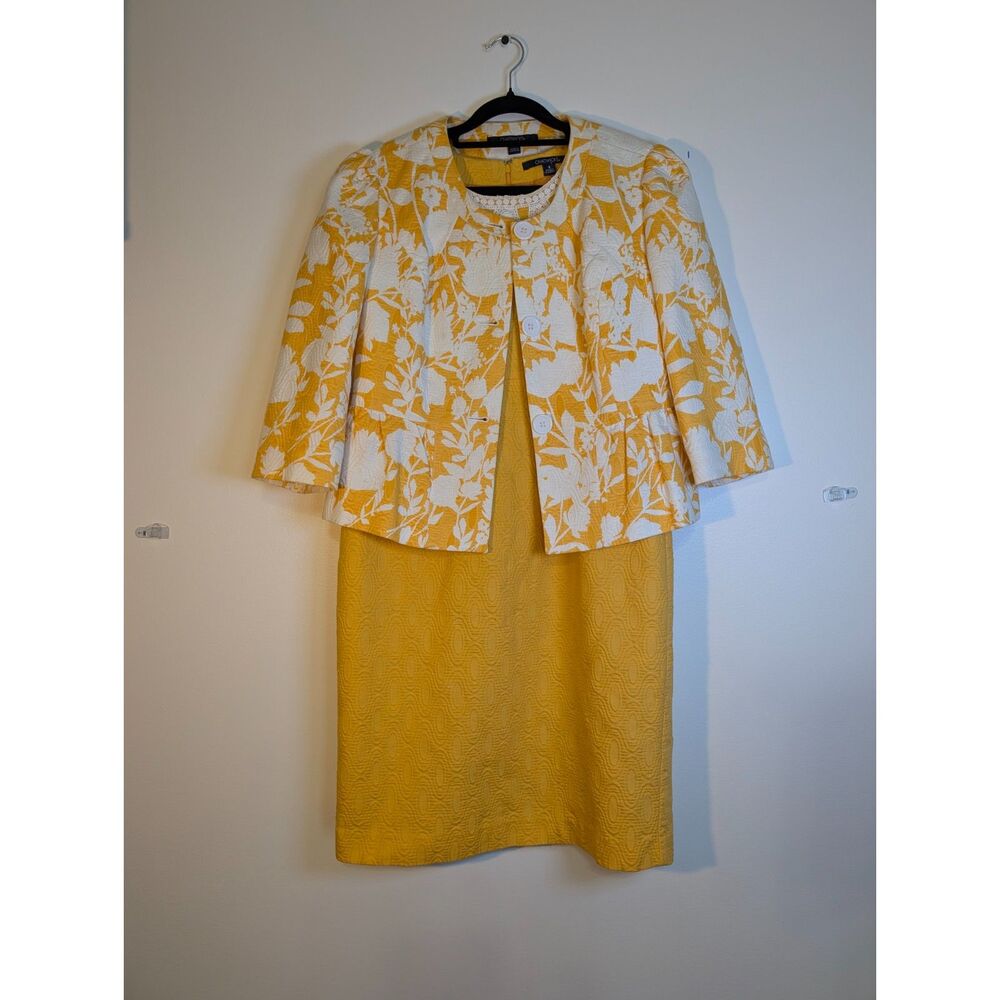 Vintage Chadwicks Marigold 2pc Dress Set Size 8 Mod Cottagecore Old Money 60s - Picture 2 of 14